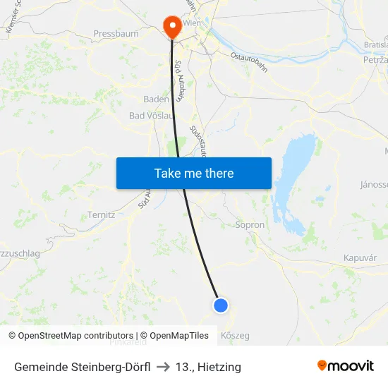 Gemeinde Steinberg-Dörfl to 13., Hietzing map