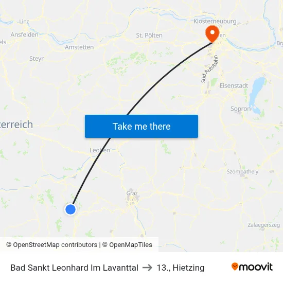 Bad Sankt Leonhard Im Lavanttal to 13., Hietzing map