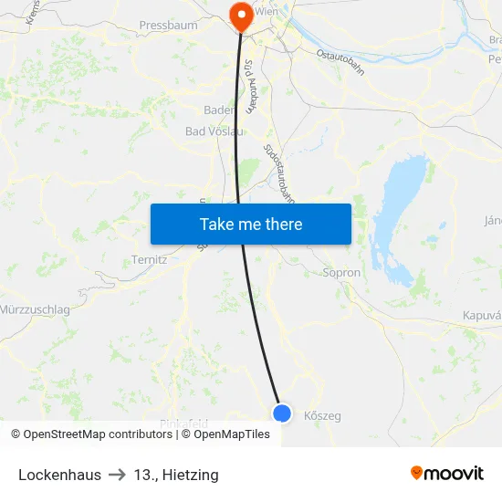 Lockenhaus to 13., Hietzing map