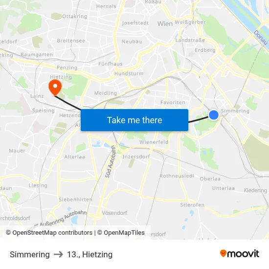Simmering to 13., Hietzing map