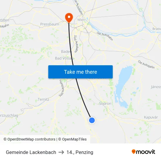 Gemeinde Lackenbach to 14., Penzing map