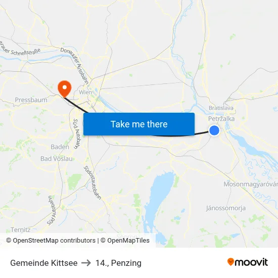 Gemeinde Kittsee to 14., Penzing map