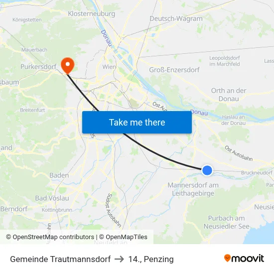Gemeinde Trautmannsdorf to 14., Penzing map
