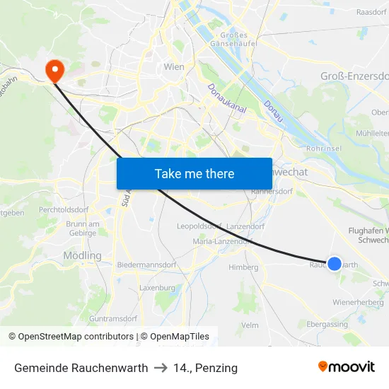 Gemeinde Rauchenwarth to 14., Penzing map