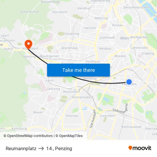 Reumannplatz to 14., Penzing map