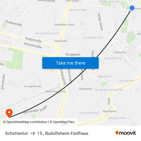 Schottentor to 15., Rudolfsheim-Fünfhaus map