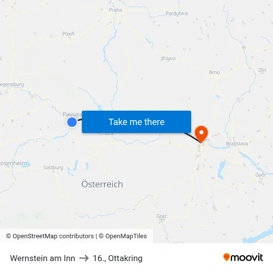 Wernstein am Inn to 16., Ottakring map