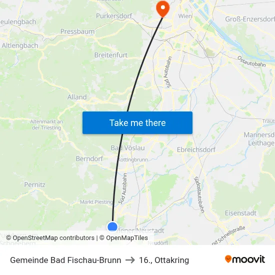Gemeinde Bad Fischau-Brunn to 16., Ottakring map