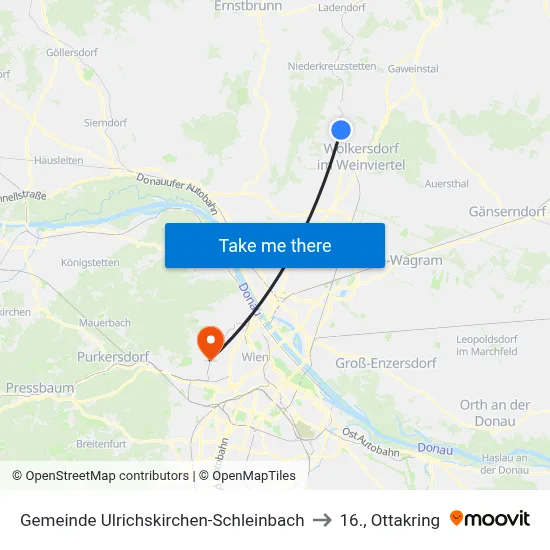 Gemeinde Ulrichskirchen-Schleinbach to 16., Ottakring map