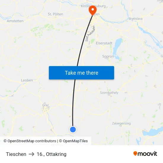 Tieschen to 16., Ottakring map