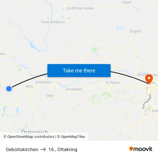 Geboltskirchen to 16., Ottakring map