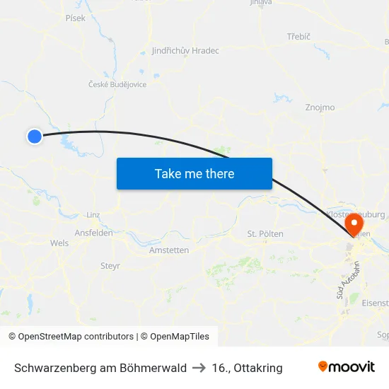 Schwarzenberg am Böhmerwald to 16., Ottakring map