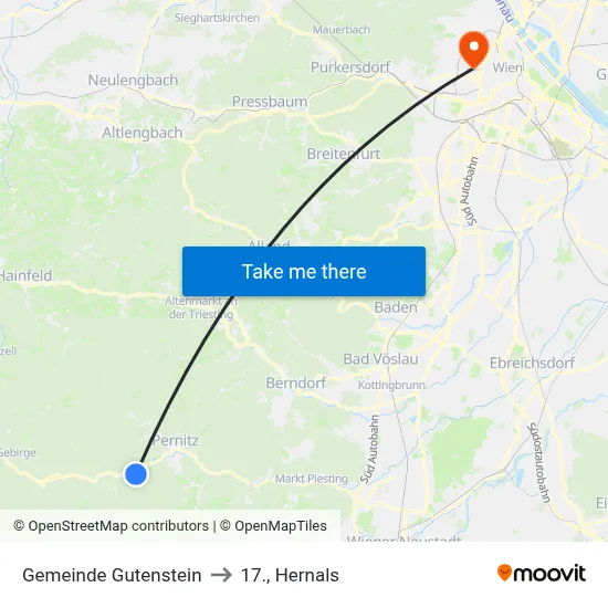 Gemeinde Gutenstein to 17., Hernals map