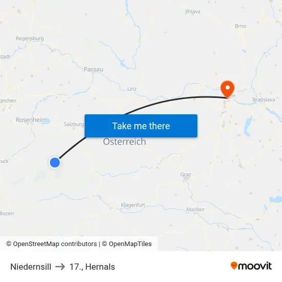 Niedernsill to 17., Hernals map