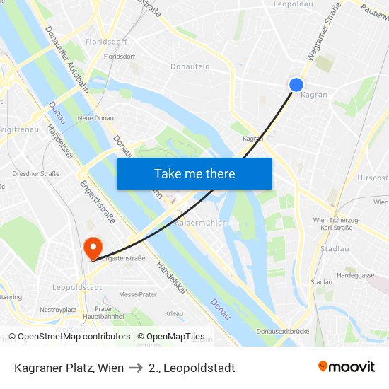 Kagraner Platz, Wien to 2., Leopoldstadt map