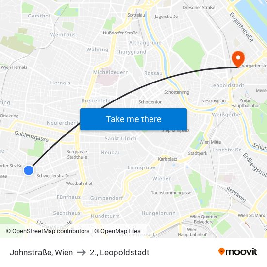 Johnstraße, Wien to 2., Leopoldstadt map