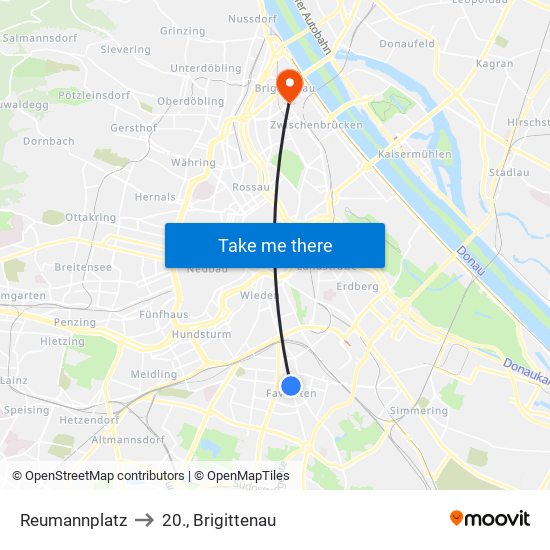 Reumannplatz to 20., Brigittenau map