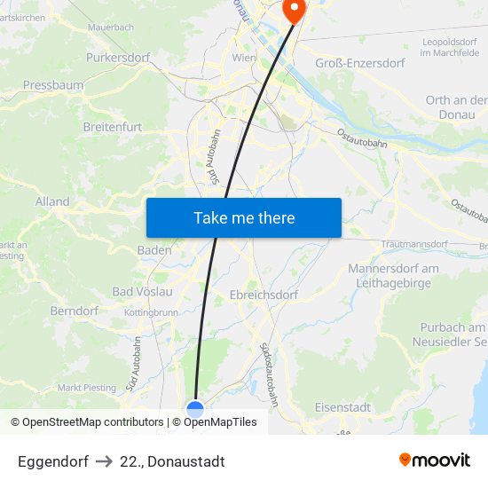 Eggendorf to 22., Donaustadt map