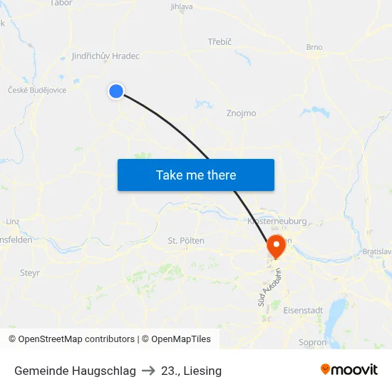 Gemeinde Haugschlag to 23., Liesing map