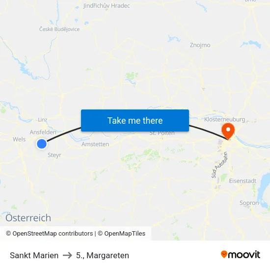 Sankt Marien to 5., Margareten map