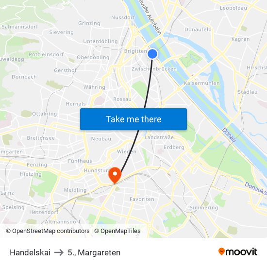 Handelskai to 5., Margareten map