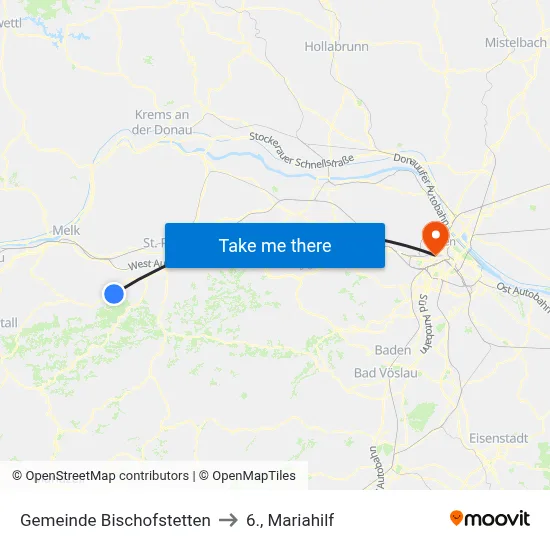 Gemeinde Bischofstetten to 6., Mariahilf map