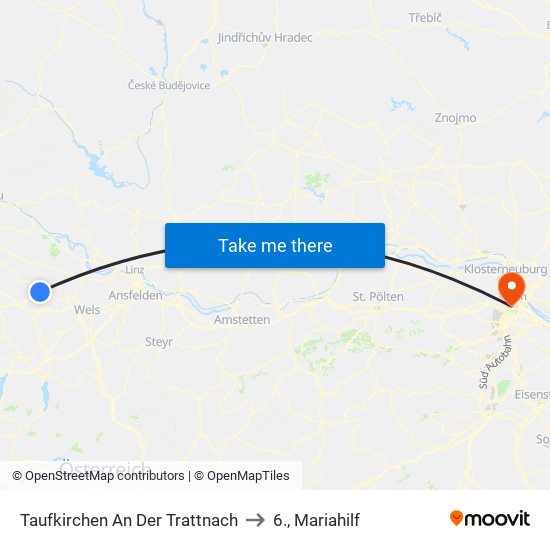 Taufkirchen An Der Trattnach to 6., Mariahilf map