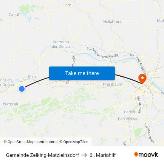 Gemeinde Zelking-Matzleinsdorf to 6., Mariahilf map