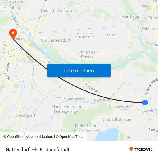 Gattendorf to 8., Josefstadt map