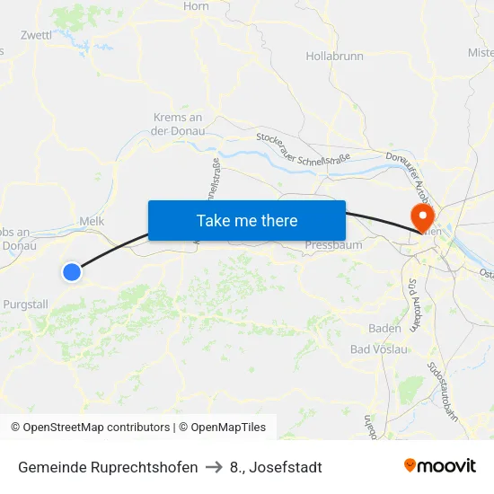 Gemeinde Ruprechtshofen to 8., Josefstadt map