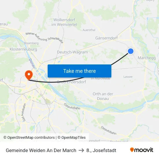 Gemeinde Weiden An Der March to 8., Josefstadt map