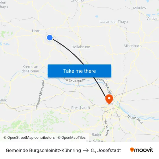 Gemeinde Burgschleinitz-Kühnring to 8., Josefstadt map