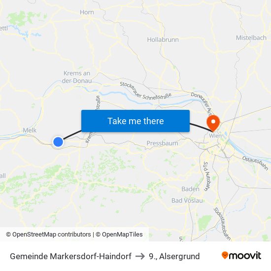 Gemeinde Markersdorf-Haindorf to 9., Alsergrund map