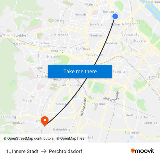 1., Innere Stadt to Perchtoldsdorf map