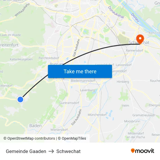 Gemeinde Gaaden to Schwechat map