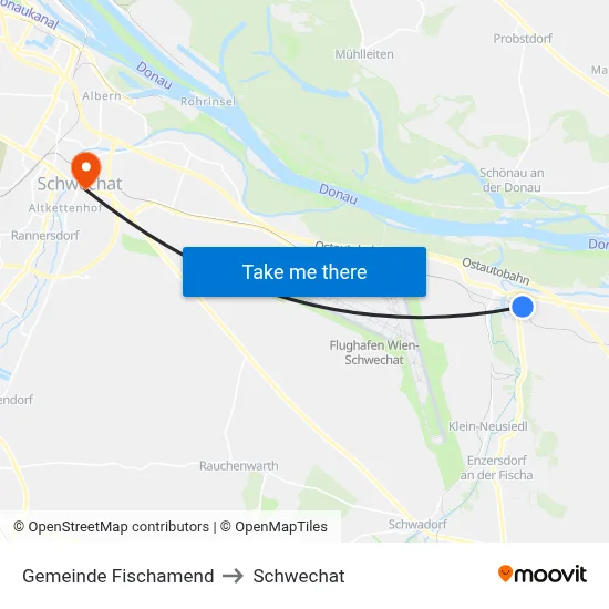 Gemeinde Fischamend to Schwechat map