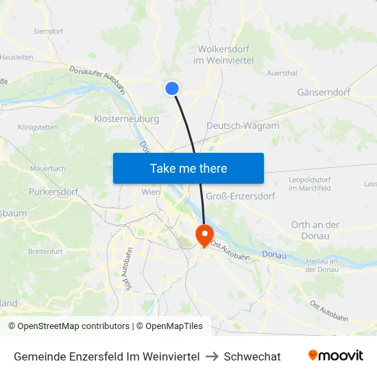 Gemeinde Enzersfeld Im Weinviertel to Schwechat map