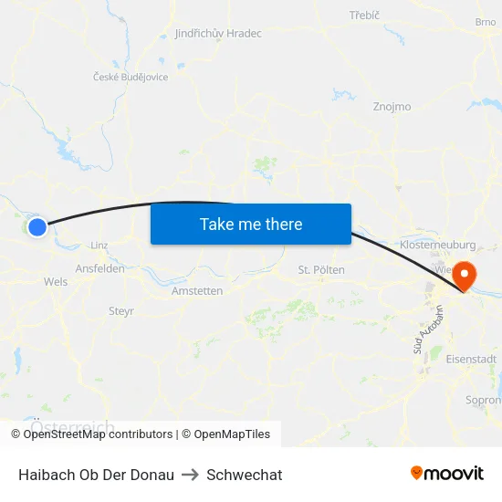 Haibach Ob Der Donau to Schwechat map