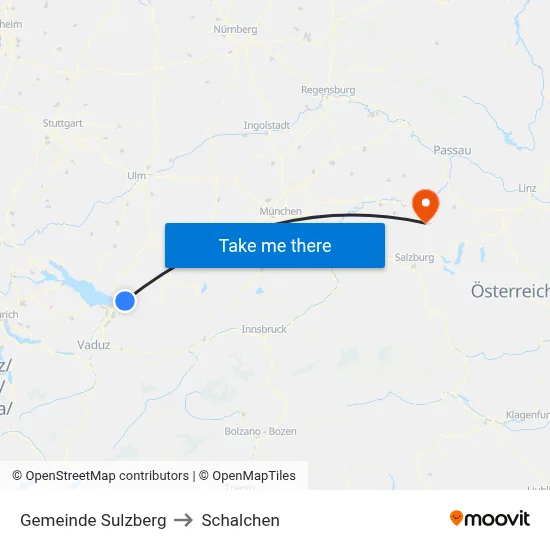 Gemeinde Sulzberg to Schalchen map