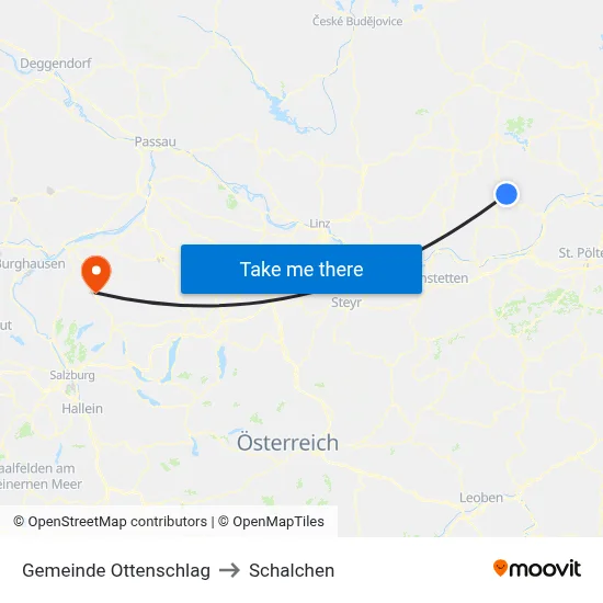 Gemeinde Ottenschlag to Schalchen map