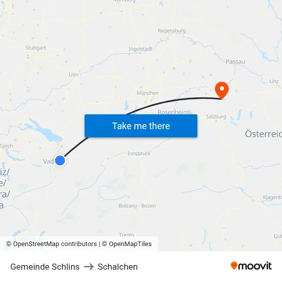 Gemeinde Schlins to Schalchen map