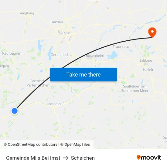 Gemeinde Mils Bei Imst to Schalchen map