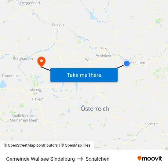 Gemeinde Wallsee-Sindelburg to Schalchen map
