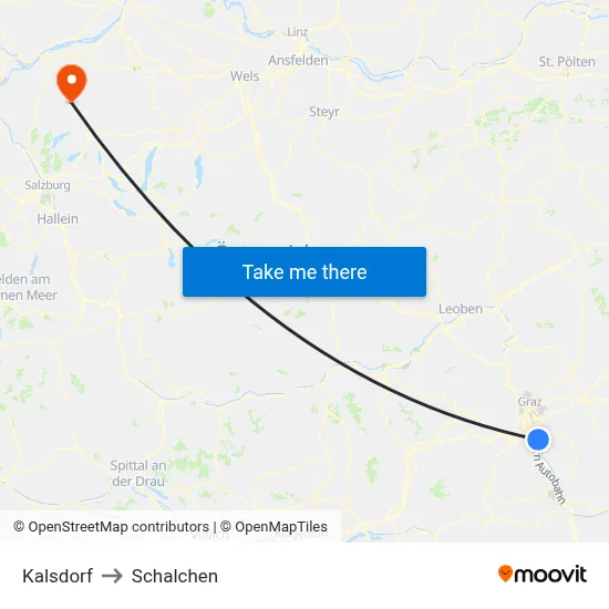 Kalsdorf to Schalchen map