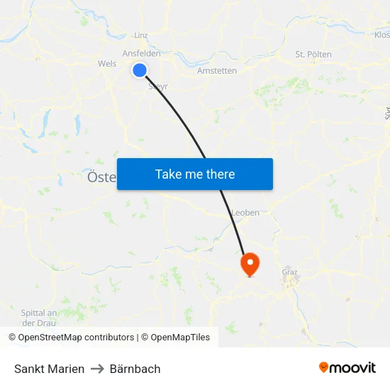 Sankt Marien to Bärnbach map