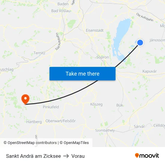 Sankt Andrä am Zicksee to Vorau map