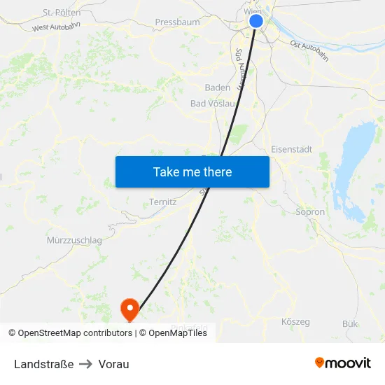 Landstraße to Vorau map