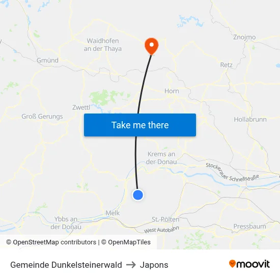 Gemeinde Dunkelsteinerwald to Japons map