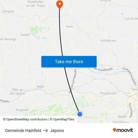 Gemeinde Hainfeld to Japons map