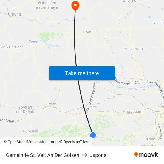 Gemeinde St. Veit An Der Gölsen to Japons map